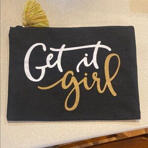 Black and Gold Pouch with Tassel